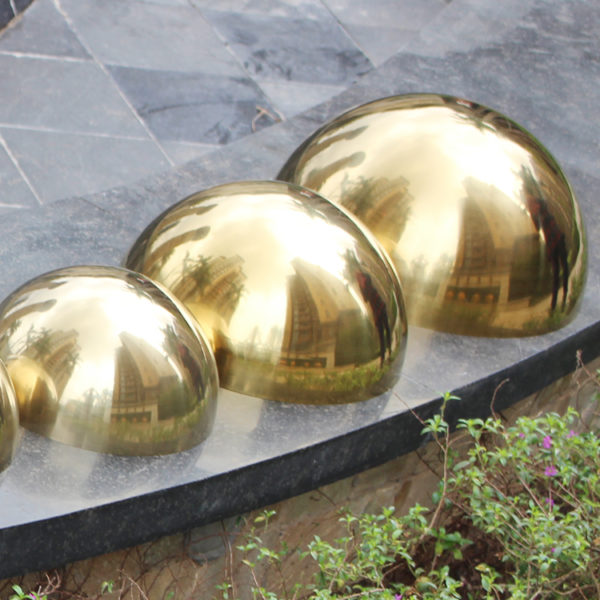 Titanium-gold stainless steel hemisphere