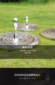 Outdoor Abstract landscape stainless steel water drop sculpture decoration