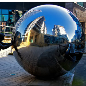 Modern garden 2M stainless steel hollow ball sculpture